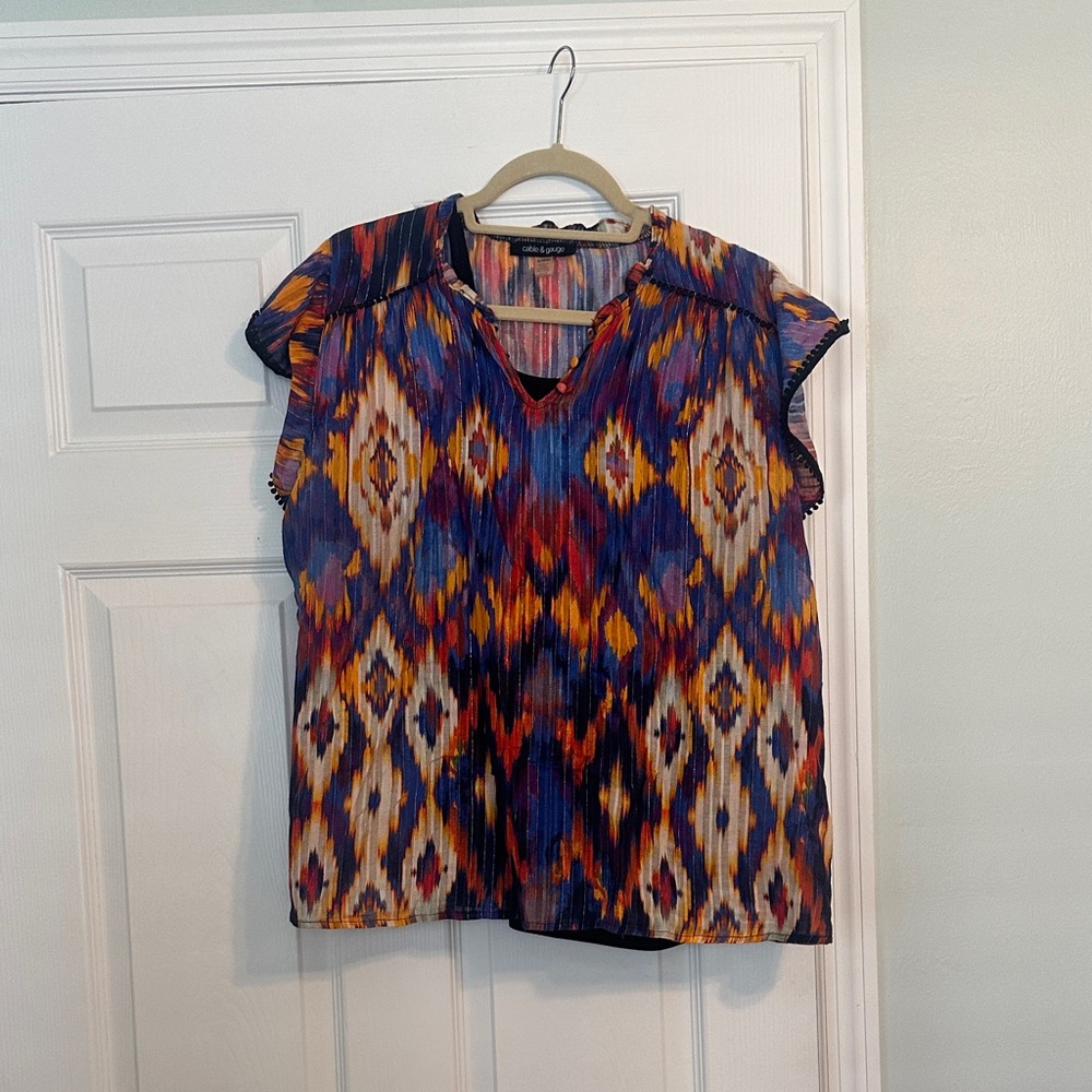 Cable & Gauge Multicolor Ikat Blouse